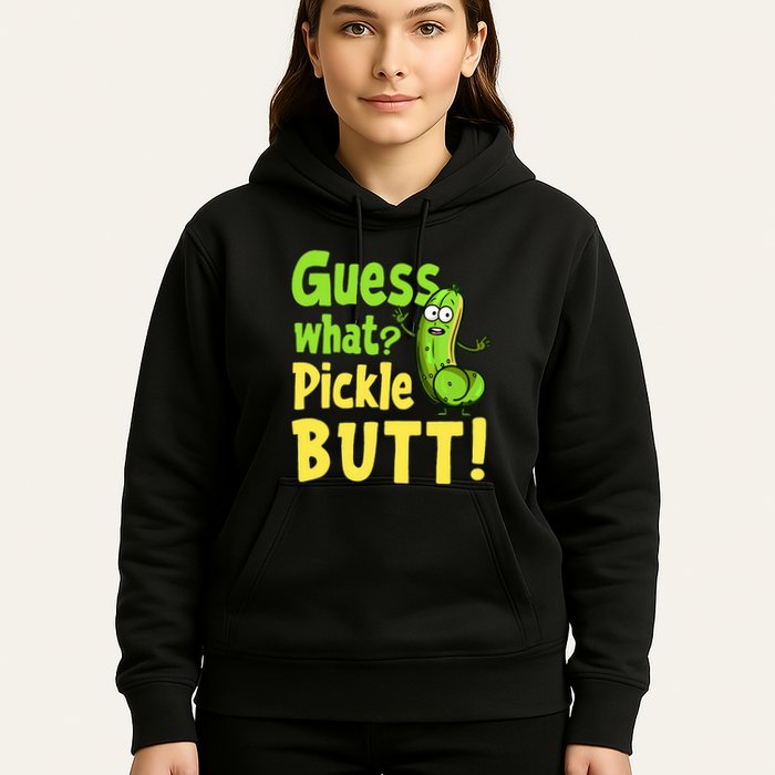 Guess What Pickle Butt! Funny Cucumber Meme Pickle Joke Hoodie