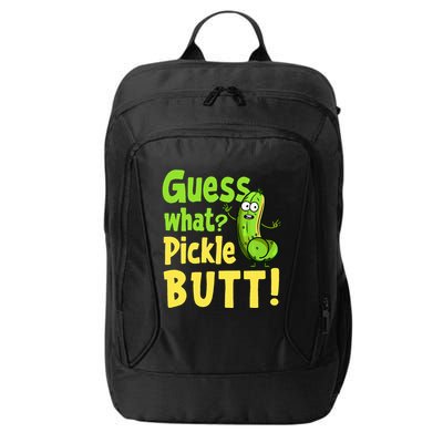 Guess What Pickle Butt! Funny Cucumber Meme Pickle Joke City Backpack