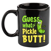 Guess What Pickle Butt! Funny Cucumber Meme Pickle Joke 11oz C Handle Ceramic Mug