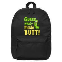 Guess What Pickle Butt! Funny Cucumber Meme Pickle Joke 16 in Basic Backpack
