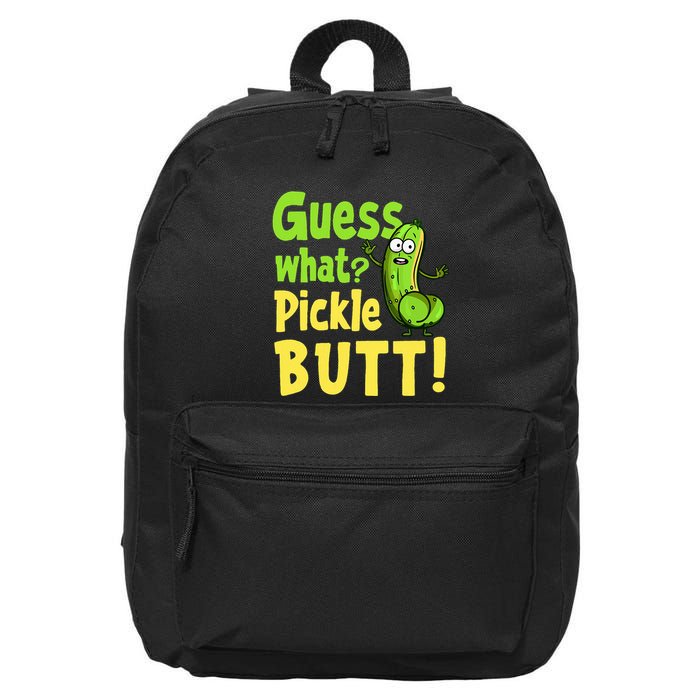 Guess What Pickle Butt! Funny Cucumber Meme Pickle Joke 16 in Basic Backpack