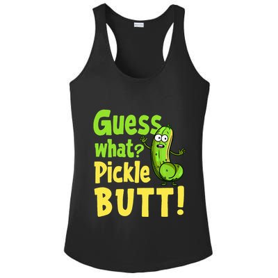 Guess What Pickle Butt! Funny Cucumber Meme Pickle Joke Ladies PosiCharge Competitor Racerback Tank