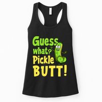 Guess What Pickle Butt! Funny Cucumber Meme Pickle Joke Womens Tank Top