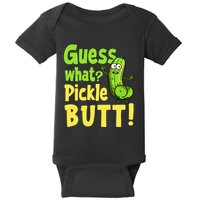 Guess What Pickle Butt! Funny Cucumber Meme Pickle Joke Baby Bodysuit