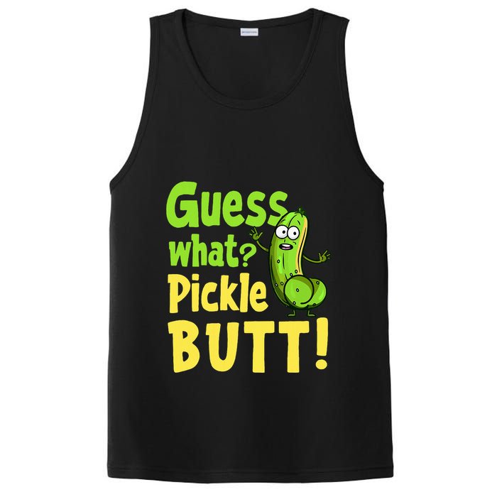 Guess What Pickle Butt! Funny Cucumber Meme Pickle Joke PosiCharge Competitor Tank