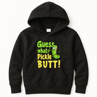 Guess What Pickle Butt! Funny Cucumber Meme Pickle Joke Kids Hoodie