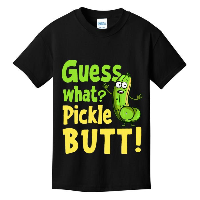 Guess What Pickle Butt! Funny Cucumber Meme Pickle Joke Kids T-Shirt