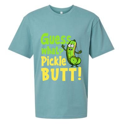 Guess What Pickle Butt! Funny Cucumber Meme Pickle Joke Sueded Cloud Jersey T-Shirt