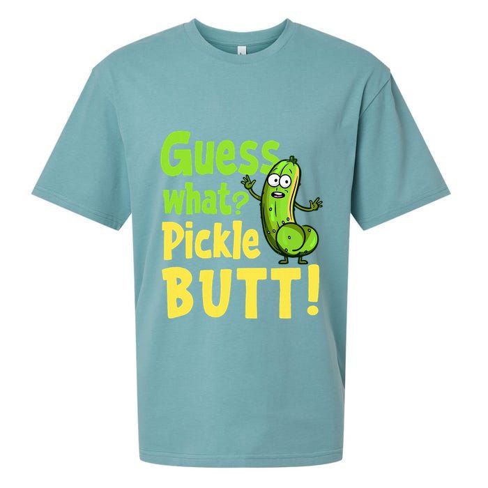 Guess What Pickle Butt! Funny Cucumber Meme Pickle Joke Sueded Cloud Jersey T-Shirt