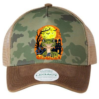Gecko With Pumpkins Funny Scary Halloween Party Legacy Tie Dye Trucker Hat