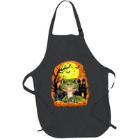Gecko With Pumpkins Funny Scary Halloween Party Apron