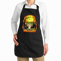 Gecko With Pumpkins Funny Scary Halloween Party Apron