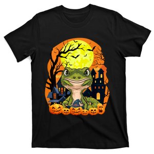 Gecko With Pumpkins Funny Scary Halloween Party T-Shirt