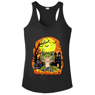 Gecko With Pumpkins Funny Scary Halloween Party Ladies PosiCharge Competitor Racerback Tank