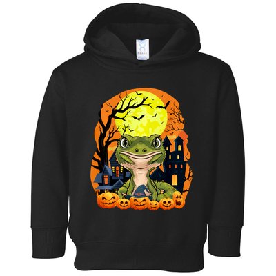 Gecko With Pumpkins Funny Scary Halloween Party Toddler Hoodie