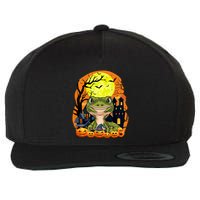 Gecko With Pumpkins Funny Scary Halloween Party Wool Snapback Cap