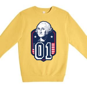 George Washington President Number 1 American Gift Premium Crewneck Sweatshirt