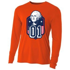 George Washington President Number 1 American Gift Cooling Performance Long Sleeve Crew