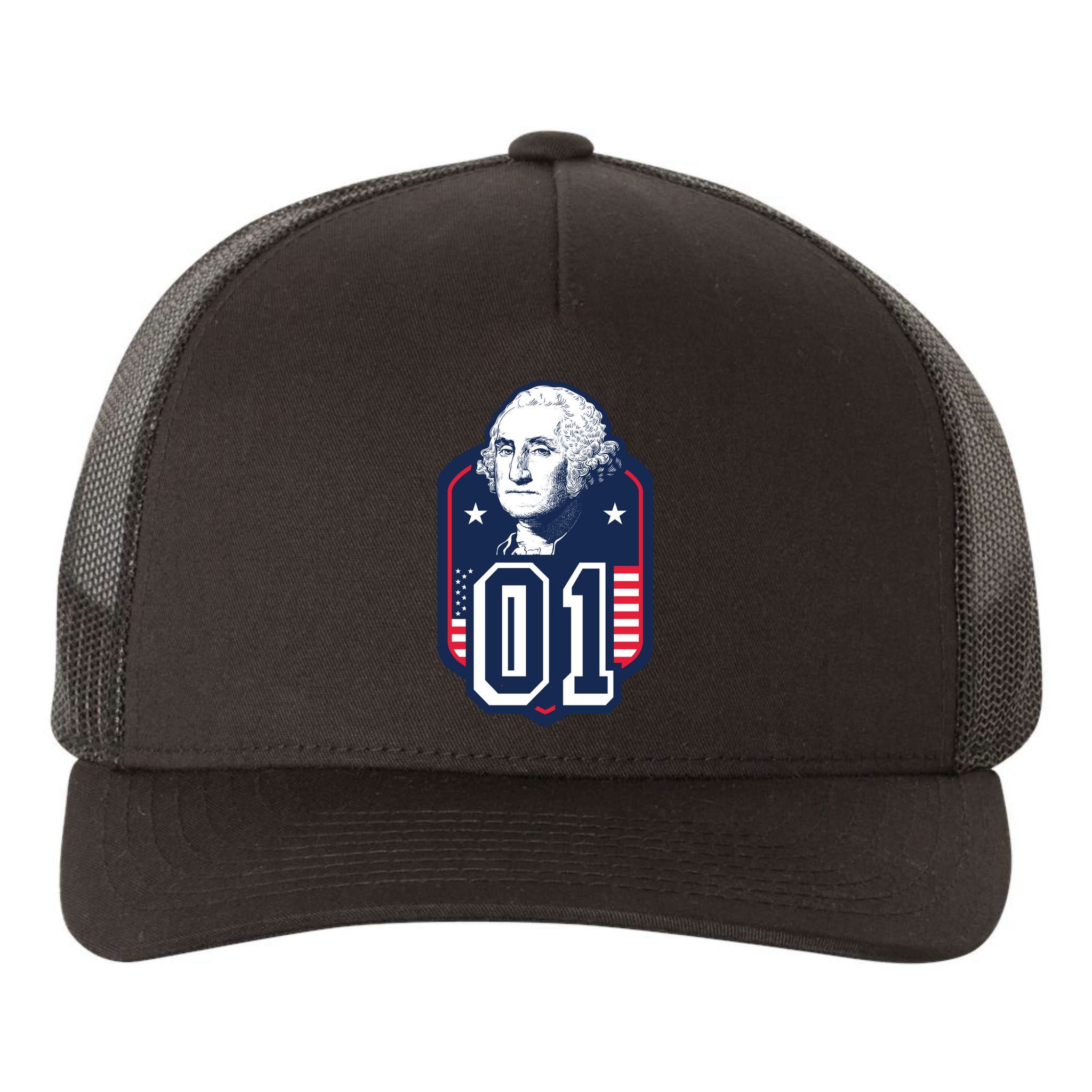 George Washington President Number 1 American Gift Yupoong Adult 5-Panel Trucker Hat
