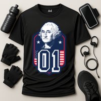 George Washington President Number 1 American Gift Cooling Performance Crew T-Shirt