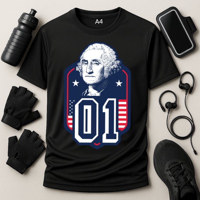 George Washington President Number 1 American Gift Cooling Performance Crew T-Shirt