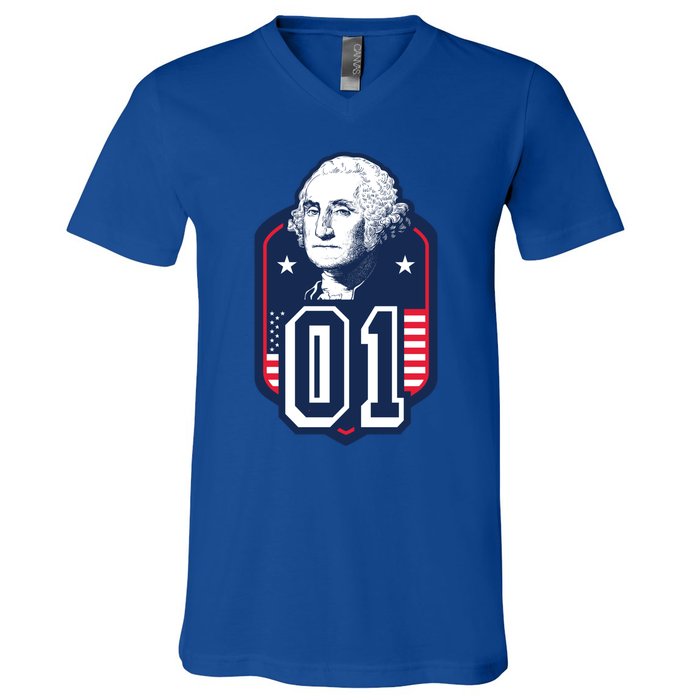 George Washington President Number 1 American Gift V-Neck T-Shirt