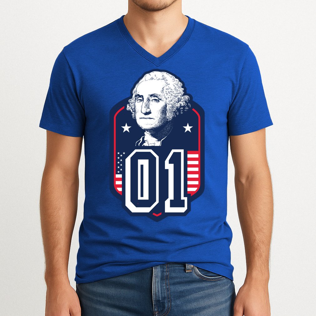 George Washington President Number 1 American Gift V-Neck T-Shirt