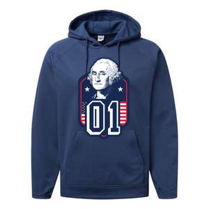 George Washington President Number 1 American Gift Performance Fleece Hoodie