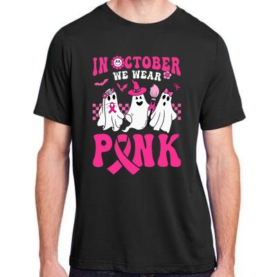 Groovy Wear Pink Breast Cancer Warrior Ghost Halloween Adult ChromaSoft Performance T-Shirt