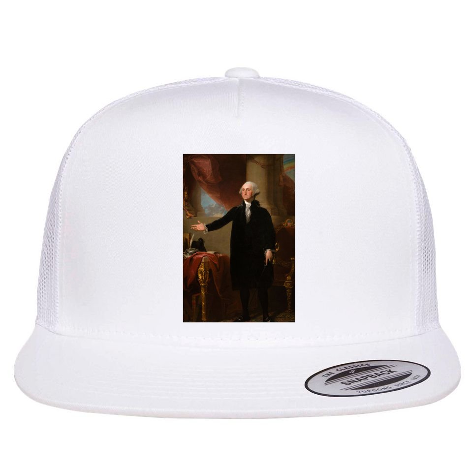 George Washington Portrait Flat Bill Trucker Hat