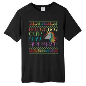 Gay With Rainbow Unicorn Christmas Tall Fusion ChromaSoft Performance T-Shirt