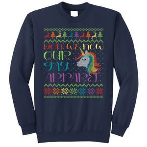 Gay With Rainbow Unicorn Christmas Sweatshirt