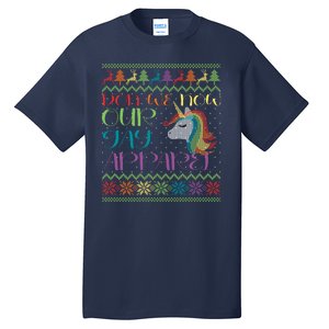 Gay With Rainbow Unicorn Christmas Tall T-Shirt