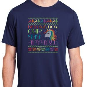 Gay With Rainbow Unicorn Christmas Adult ChromaSoft Performance T-Shirt