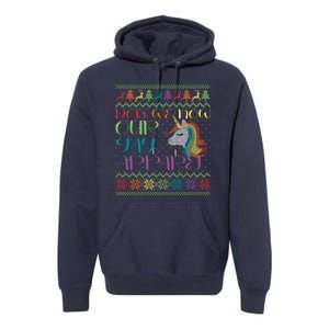 Gay With Rainbow Unicorn Christmas Premium Hoodie