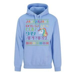 Gay With Rainbow Unicorn Christmas Unisex Surf Hoodie