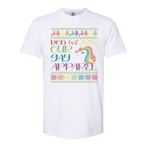 Gay With Rainbow Unicorn Christmas Softstyle CVC T-Shirt