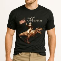 George Washington Riding A Tyrannosaurus Rex Merica Cooling Performance Crew T-Shirt