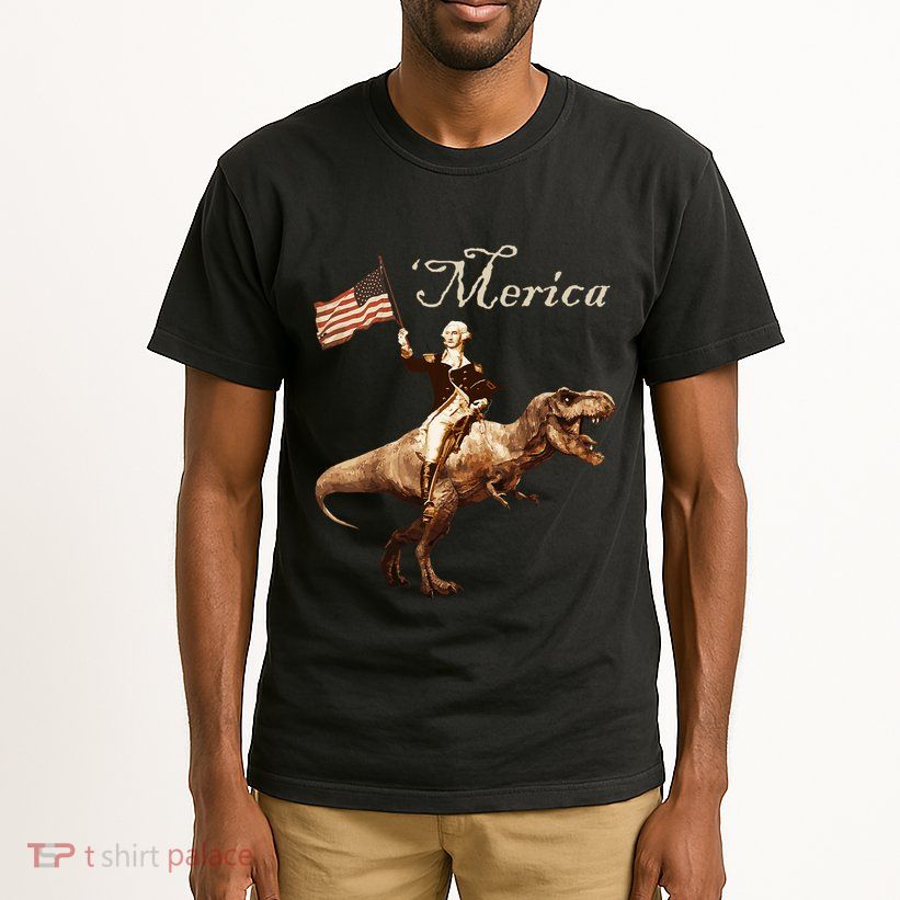 George Washington Riding A Tyrannosaurus Rex Merica Tall T-Shirt