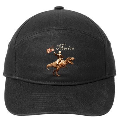 George Washington Riding A Tyrannosaurus Rex Merica 7-Panel Snapback Hat