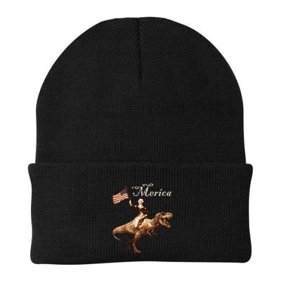 George Washington Riding A Tyrannosaurus Rex Merica Beanie