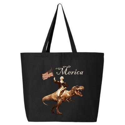 George Washington Riding A Tyrannosaurus Rex Merica 25L Jumbo Tote