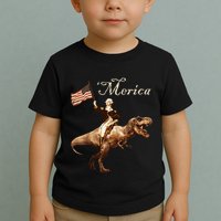 George Washington Riding A Tyrannosaurus Rex Merica Toddler T-Shirt
