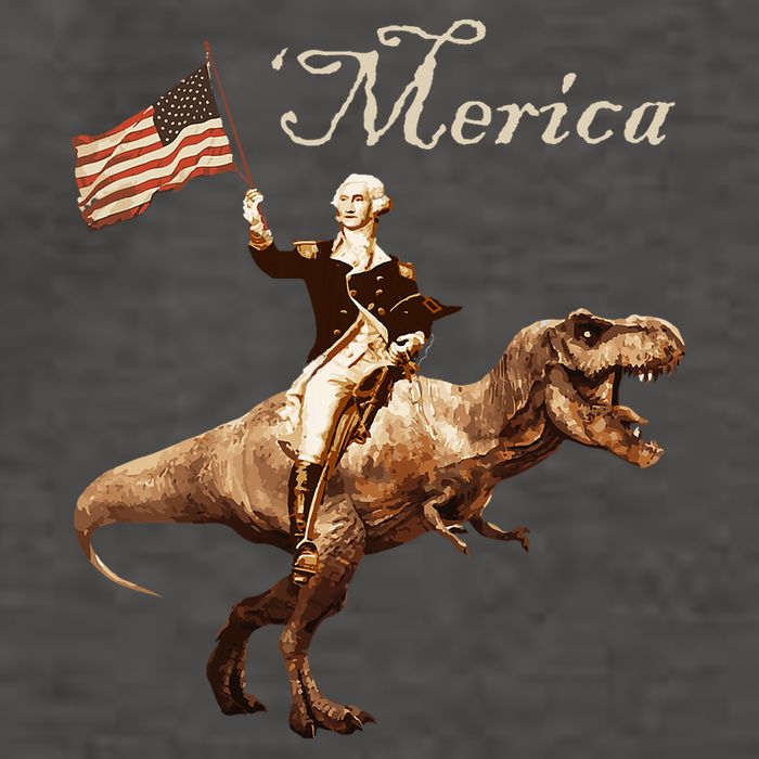George Washington Riding A Tyrannosaurus Rex Merica Vector Backpack