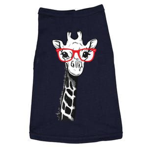 Giraffe With Red Glasses Gift For Zoo Animal Lovers Doggie Tank