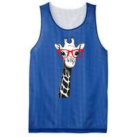 Giraffe With Red Glasses Gift For Zoo Animal Lovers Gift Mesh Reversible Basketball Jersey Tank