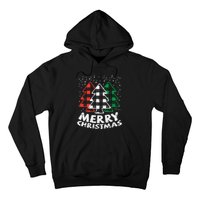 Green White Red Buffalo Plaid Merry Christmas Trees Gift Hoodie