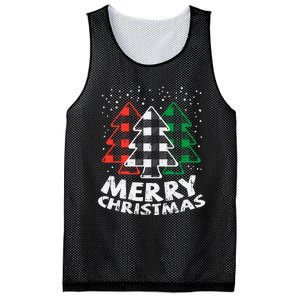 Green White Red Buffalo Plaid Merry Christmas Trees Gift Mesh Reversible Basketball Jersey Tank