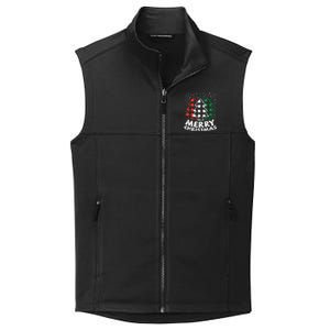 Green White Red Buffalo Plaid Merry Christmas Trees Gift Collective Smooth Fleece Vest