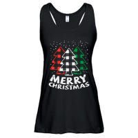 Green White Red Buffalo Plaid Merry Christmas Trees Gift Ladies Essential Flowy Tank